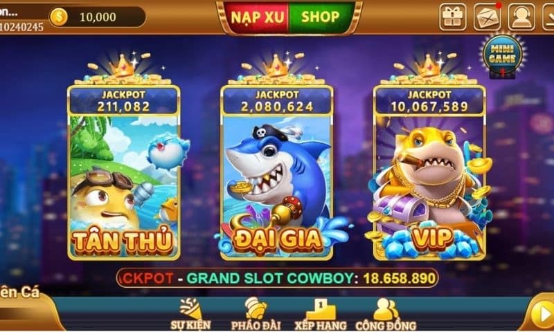 Giao diện game bắn cá tuyệt đẹp của xuvang777